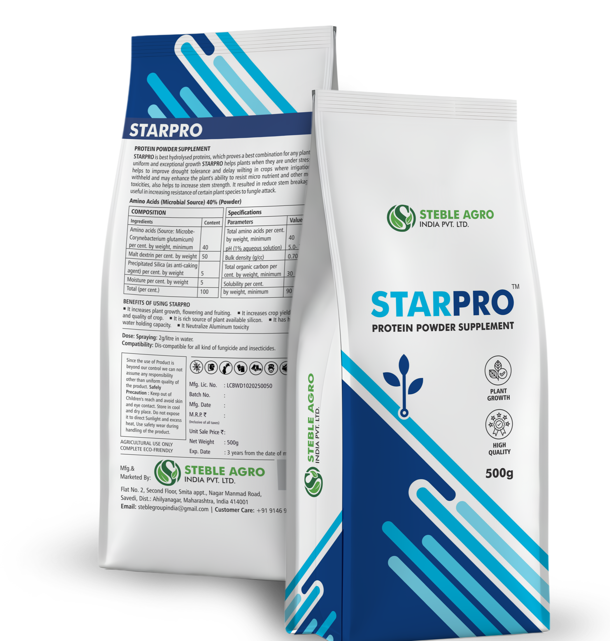 Starpro protein powder supplement pack